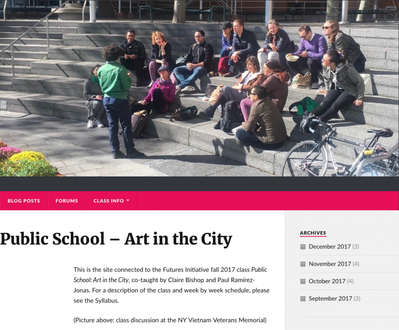 Screenshot of Public School-Art in the City website